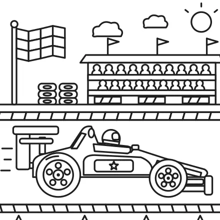 Omaľovánka Závodné auto