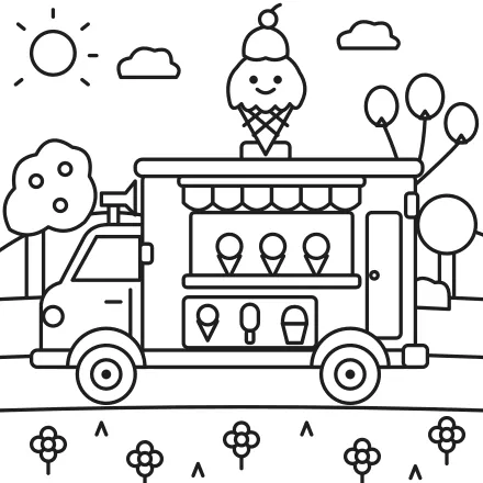 Omaľovánka Zmrzlinárske auto