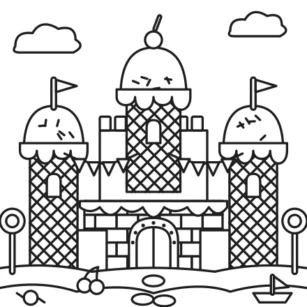 Omaľovánka Zmrzlinový hrad