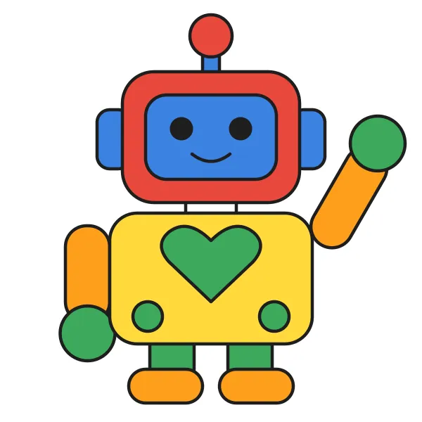 Mávajúci robotík vyfarbená podľa čísel – ukážka hotového obrázka